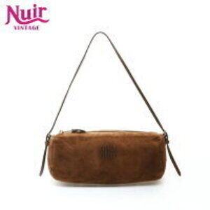 Miu Miu Suede Clutch Bag Shoulder Brown